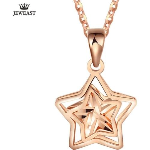 18K Pure Gold Pendant Real AU 750 Solid Gold Charm Beautiful Stars Upscale Trendy Classic Party Fine Jewelry Hot Sell New 2020
