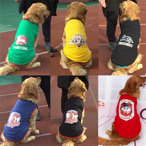 Large dog summer clothes cotton dog vest jersey For Golden retriever Pet Dog Shirt Breathable T-shirt Pet Vest camiseta perro