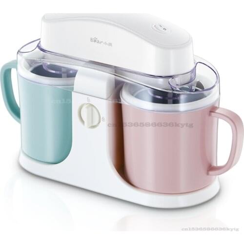 220V Ice Cream Machine Household Double Color Automatic Double Barrel Ice Cream Machine DIY Homemade Ice Creams