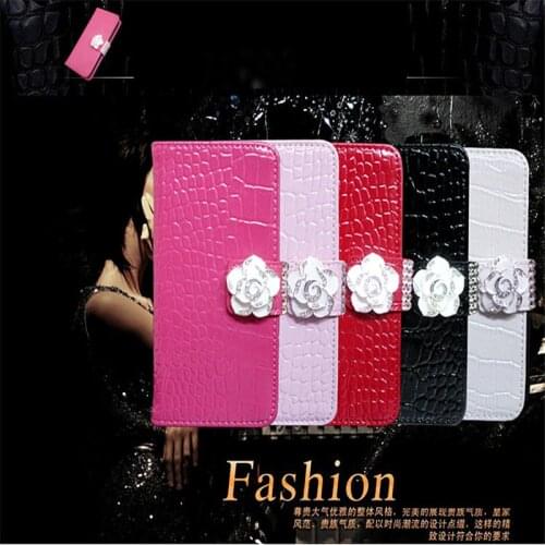 Fashion Bling Crystal Diamond Camellia Flower Crocodile Leather Case Cover For Iphone 12 Mini 11 Pro XS Max XR X 8 7 6S Plus SE
