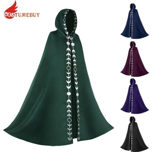 Costumebuy Medieval Renaissance Cloak Cape For Anime Cosplay Costume Carnival Halloween Party Hooded Cosplay Jacket Cape Belt