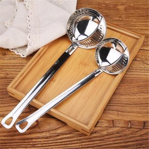 Stainless Steel Detachable Spoon Colander Double Use Kitchen Restaurant Tableware Supplies Creative Gadget Dual-use spoon