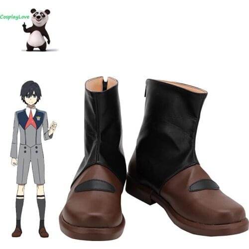 Darling in the Franxx Ichigo Miku Kokoro Ikuno Hiro Goro Zorome Futoshi Mitsuru Brown Black Cosplay Shoes Custom Made Leather