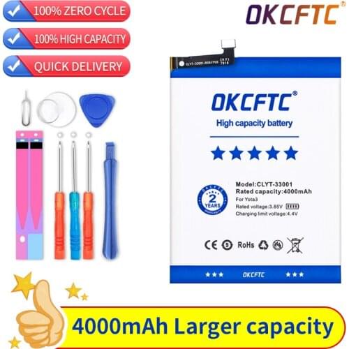 Original OKCFTC 4000mAh CLYT-33001 Battery For YOTAPHONE 3 YOTA 3 YOTA Y3 YOTAPHONE3