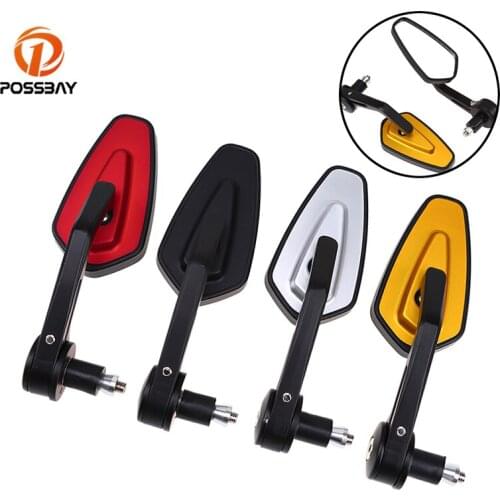 POSSBAY Universal 7/8" 22mm Motorcycle Side Mirror Scooter Rearview Mirror Motobike Handle Bar End Mirror Retrovisor Moto Parts