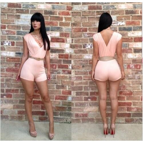 Casual Women Playsuit Bodycon Jumpsuit Shorts Pajamas Romper 019 one size S-L