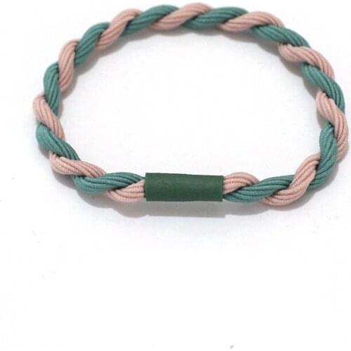 Simple Design Double Color Plait Rope Solid Color Braiding Tie Head Rubber Band Womens Hair Circle Headwear