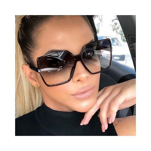 Black Square Oversized Sunglasses Women Big Frame Colorful Sun Glasses Female Mirror Oculos Unisex Gradient Hip Hop Shades