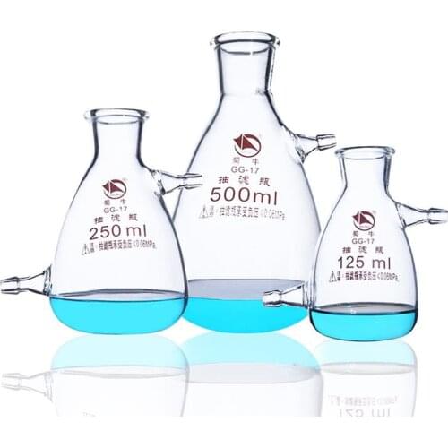 High Borosilicate Glass Filter Bottles with Upper and Lower Spouts Lab Buchner Funnel Filter Flask Laboratory Equipment