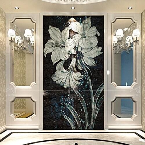 Custom hand cut glass mosaic murals A4J083