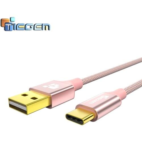 USB Type C Cable,Tiegem USB-C to USB-A Braided Fast Charging Cable for Nexus 6P 5X, Oneplus 2,ChromeBook USB C Charger