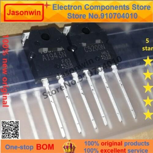 100% nuevo 50 unids/lote original C5200N A1943N 2SC5200N/2SA1943N TO-3P Audio amplifier pair Transistor