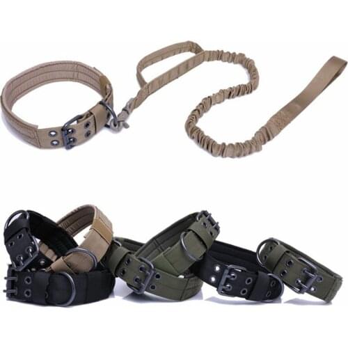 Military Tactical Dog Collar K9 Working Durable Nylon Collar With Training Dog Leash For Large Dogs Pet Products
