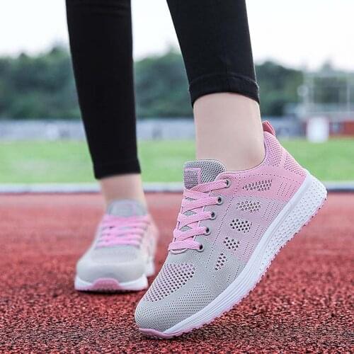 Women Shoes Knitted Platform Loafers Lace Up Flat Casual Mesh Shoes Women Walking Footwear Ladies Sneakers Woman Vulcanize Shoes