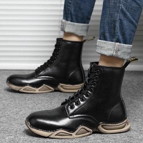 Winter Fashion Warm Martin Boots Thick-soled Lightweight Knight Boots Polish Outdoor All-match Casual Mens Trendy Shoes