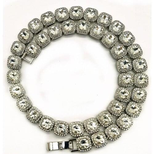 12MM Quality Prong Set Big Size Solitaire Tennis Chain Necklace Mens Iced Out Bling CZ Charm Necklaces Hip Hop Fashion Jewelry