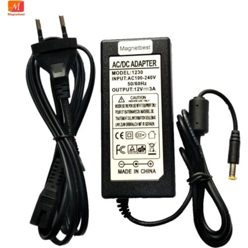 12V3A 36W AC DC Adapter Charger 12V 3A LCD Switch Power Supply LED Strips Light With AC Cable