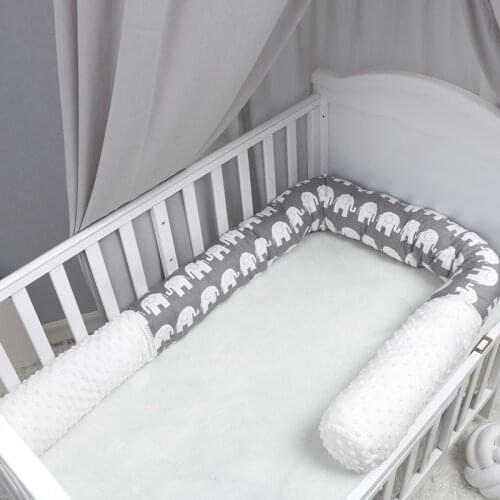 2M Elephant Crib Bumper Plush Pillows Cushion Crib Bumper Pads Baby Crib Liner Animal Pillows Bed Children Newborn Cradle Bumper