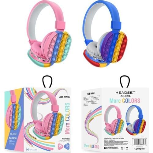 2021 Decompression Creative Silicone Headset Toy Fidget Wireless Headphone Toy Headphone Fidget Toy Tie Dye Headphone попит