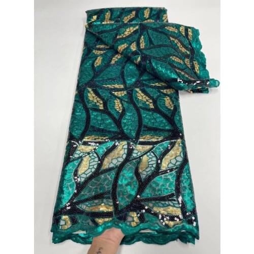 2021 High Quality Sequence French Nigerian Sequins Net African Tulle Mesh Lace Fabric For Dress 5 Yards/Lot YL0722