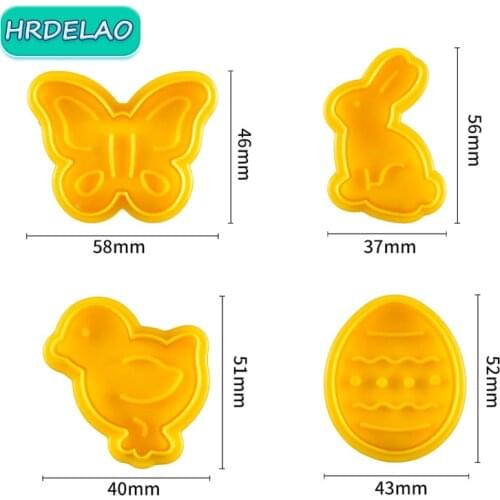 4pcs Slimes Animal Butterfly Bunny Chicken Mold Cutter Play Dough Tools Plasticine Soft Clay Educational toys for chidlrens Gift