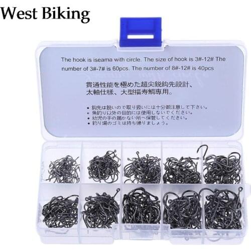 500pcs 10 Sizes Assorted Sharpened Fishing Hooks Lures Baits With Tackle Box Hot