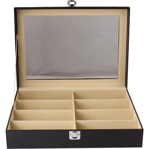 8-Grid Eye Glasses Case Eyewear Sunglasse Storage Box Holder Organizer Eye Glasses Case Sunglasses Display Organizer