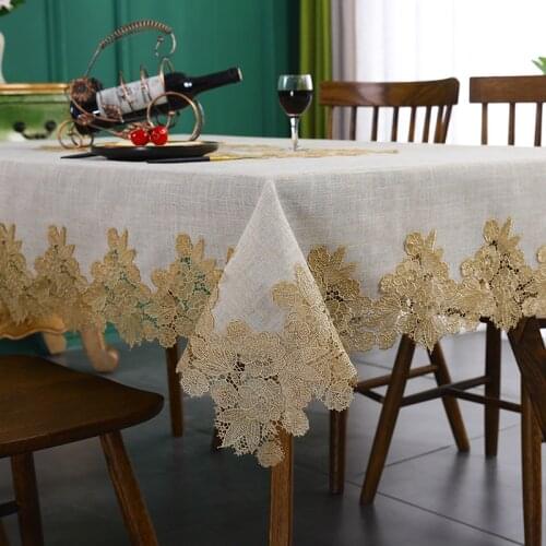 White Lace Embroidery Table Cloth Modern Classic Table-cloth for Home Wedding Party Banquet Home Furniture Dust Cover