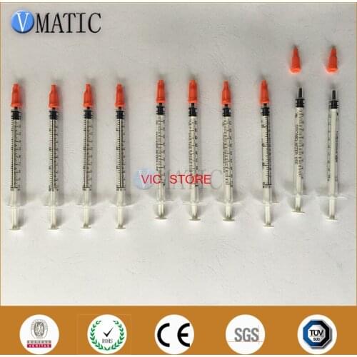 Free Shipping Non Sterilized Quality 10Pcs 1cc/ml Plastic Syringe With Red Cap Stopper 10Pcs