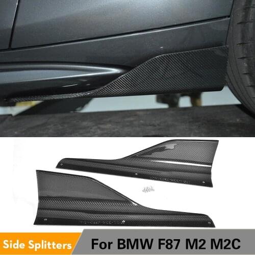 2PCS/Set Carbon Fiber / FRP Side Skirts Splitters Apron Flaps for BMW F87 M2 M2C Base Coupe 2-Door 2016 - 2020