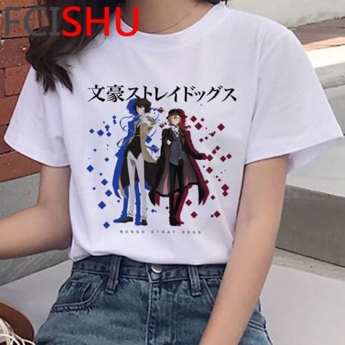 Bungou Stray Dogs t-shirt male ulzzang plus size tumblr harajuku kawaii 2021 clothes t-shirt streetwear