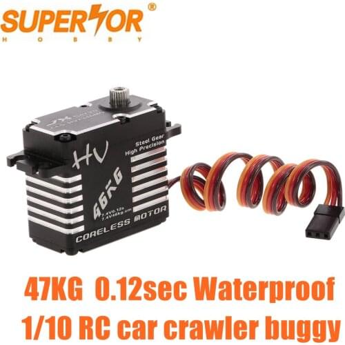 CLS-HV7346MG Waterproof JX 47KG Coreless Servo 7.4V Steel Gear Full CNC Aluminium Shell RC car helicopter 1/8 car crawler buggy