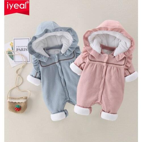 IYEAL Baby Girl Rompers Winter Newborn Girls Christmas Jumpsuits Long Sleeves Infant Bebe Overalls Cotton Toddler One Piece Wear