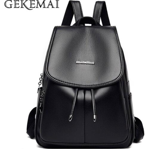 Letter Designer Womens Backpack High Quality PU Leather Women Travel School Bags Fashion Ladies Anti-theft Backpack Bolso Mujer