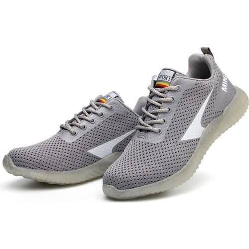 Mens Shoes Summer Breathable Lightweight Comfortable Work Shoe Anti-piercing Anti-smash Safety Shoe Jelly Sole Anti-electricity