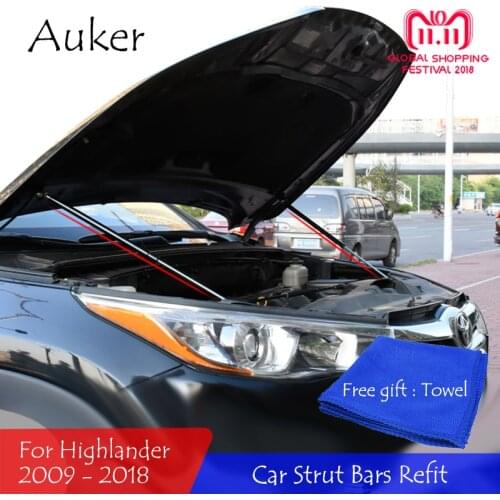 For Toyota Highlander 2007 - 2018 2TH 3TH Car Bonnet Hood Support Hydraulic Rod Strut Bars Lift Spring Shock Bracket Car Styling