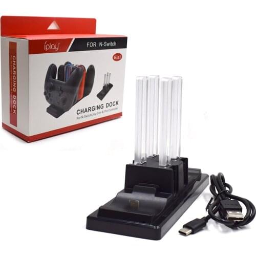Controller Charger Dock for NintendoSwitch 6 in 1 Charging Stand Station for Nintend Switch Joy-Con and Pro Controllers