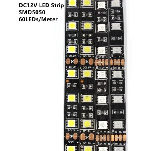 Black PCB Board Led Strip 5050 RGB Lights DC12V Flexible Home Decoration Lighting Waterproof Led Tape RGB/White/Warm White