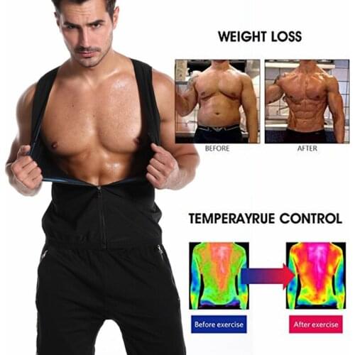 Hot Men Waist Trainer Vest Tank Top Sauna Suit Body Shaper Slimming Shaperwear With Zipper Weight Loss Workout Corset Belt