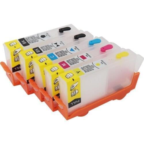 Jetvinner 5-color for HP564 Refillable Ink Cartridge for HP 564 PhotosmartPlus B209a B210a Deskjet 3522 3526 Printers