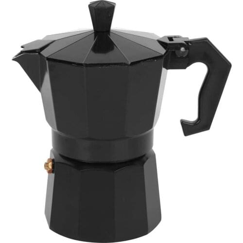Schnesland Stovetop Espresso Maker- Black Coating Aluminum Moka Pot Italian Coffee Maker for Home Office