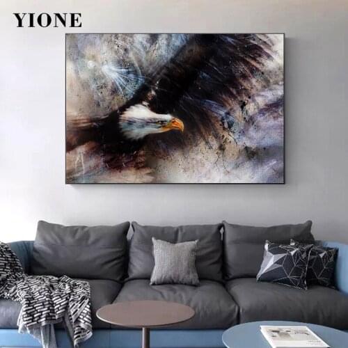 Colorful Animals Oil Paintings on Canvas Modern Abstract Couple Kiss Horse Eagle Butterfly Posters and Prints Wall Art Pictures