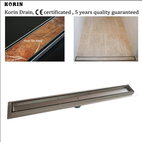 800mm "Tile" Style Stainless Steel 304 Linear Shower Drain, Vertical Shower Drain with flange, long floor drain