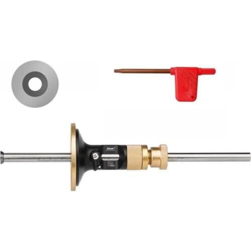 Wheel Marking Gauge Woodworking Marking Scriber with 2 Replacement Cutters Metal Bar Wood Scribe Tool for Carpenter