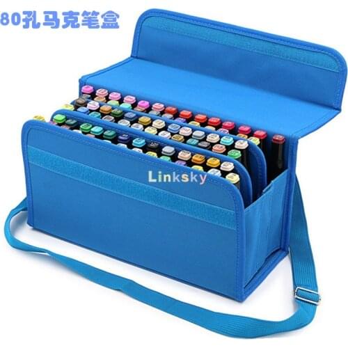 Marker Organizer Markers Storage Marker Tote Bag Carring Bag with 80 Slots ,Polyester , Oxford Cloth, for Art Sketch Marker