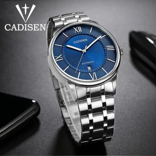 2020 CADISEN Mens Mechanical Watches Automatic Date Watch Men Sports Waterproof 50M Stainless Steel Watch Men Miyota Movement