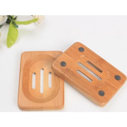 Natural Bamboo Wooden Soap Dish Wooden Soap Tray Storage Soap Rack for Bath Shower Bathroom LX6371