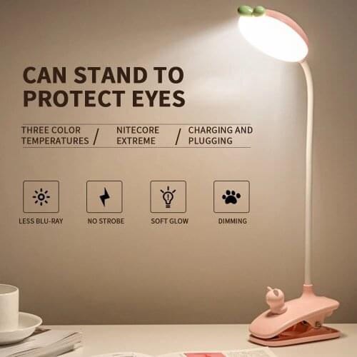 LED small table lamp eye protection student dormitory bedroom bedside clip reading learning desk lamp light children gifts