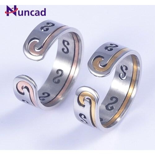 New Fashion Simple Tight Hoop Curse Two In One Opening Couple Titanium Steel Monkey Ring Gift