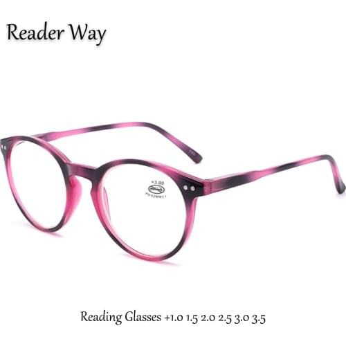 Ladies Reading Glasses Blue Light Fashion Color Round Frame Women Reader Computer Presbyopic Eyeglasses +1.0 1.5 2.0 2.5 3.0 3.5